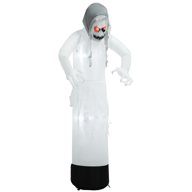 Inflatable White Witch Halloween Decor with LED lights