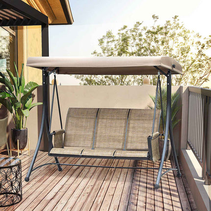 3-seat garden swing with adjustable canopy, 300 kg capacity