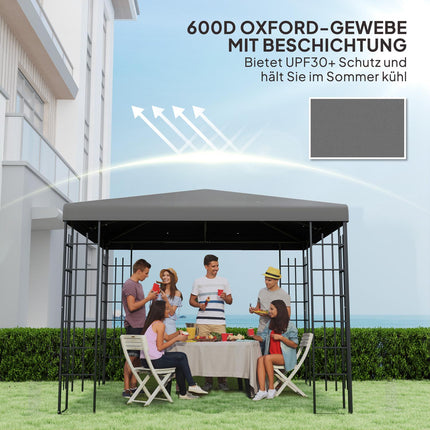 Waterproof Gazebo roof cover, 3x3m, dark grey, 370gsm