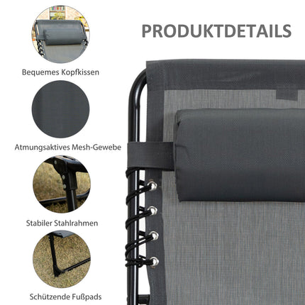 Folding sun lounger with cushion, adjustable, weatherproof