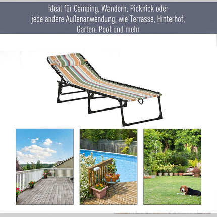 Folding sun lounger - 4-position adjustable, weatherproof
