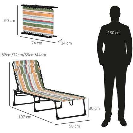 Folding sun lounger - 4-position adjustable, weatherproof