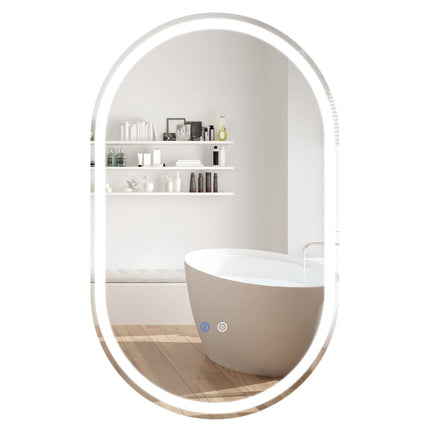 Oval LED Bathroom Mirror, 90x55 cm, Anti-Fog, Dimmable