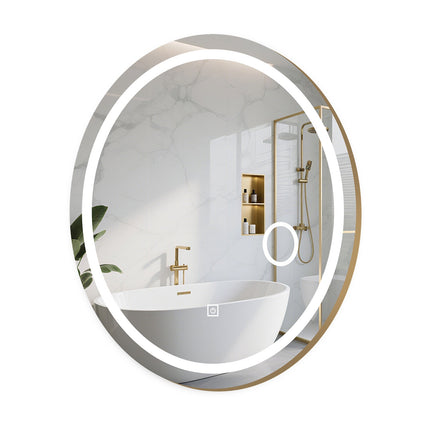 Oval LED Bathroom Mirror, Dimmable, 60x50 cm, 3 Light Colors
