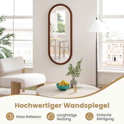 Oval Wall Mirror, 110x45 cm, Solid Wood Frame
