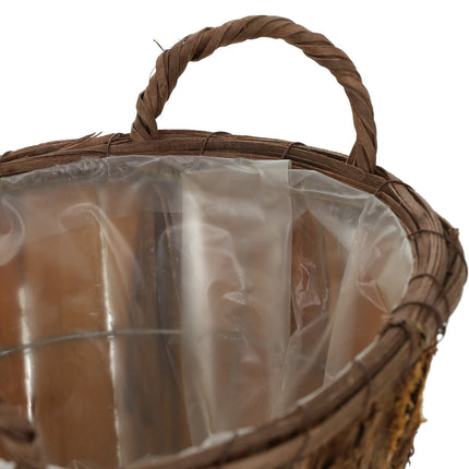 Oval wooden flower pot - set of 3