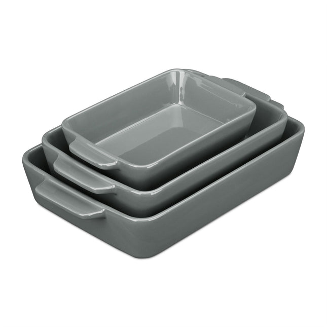 Oven form ceramic set of 3 gray