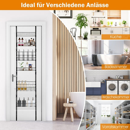 Over-Door Adjustable 6-Tier Pantry Organizer Shelf