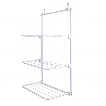 Over-Door Clothes Drying Rack, White, Steel, 93x58x30 cm
