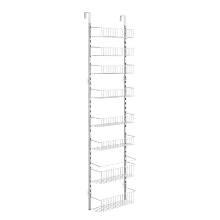 Over-The-Door Pantry Organizer, 8-Tier Adjustable Steel, White