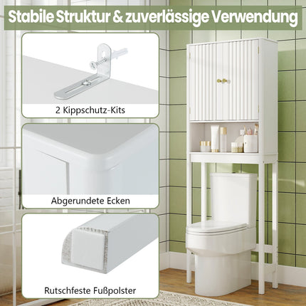 Over-The-Toilet Cabinet, Adjustable Shelf, White MDF