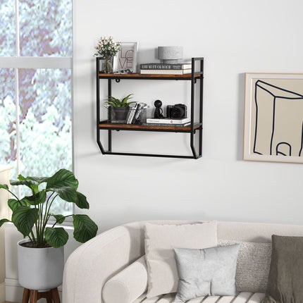 Over-The-Toilet Wall Shelf, 2-Tier With Towel Bar