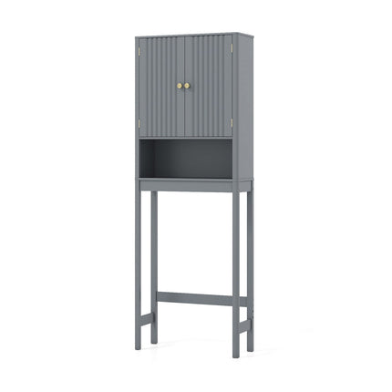 Over-Toilet Cabinet with Adjustable Shelf, Gray MDF
