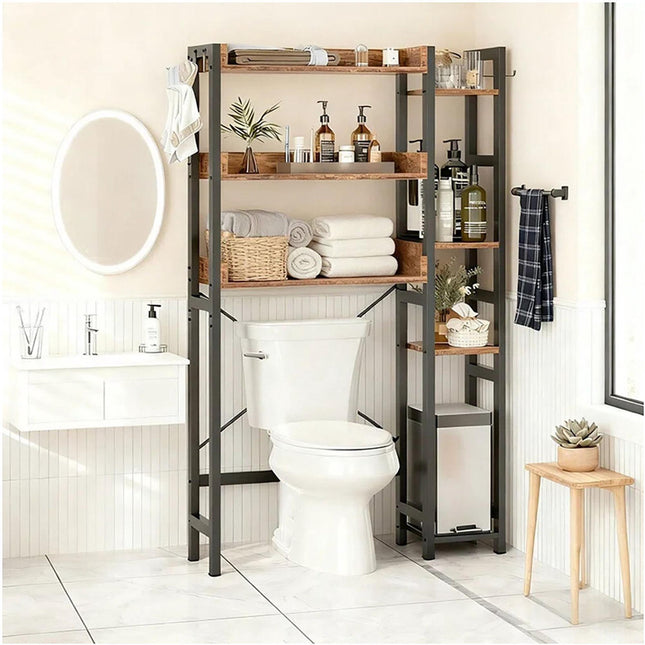 Boven-toiletplank, 3 lagen met zijplanken, metaal-MDF