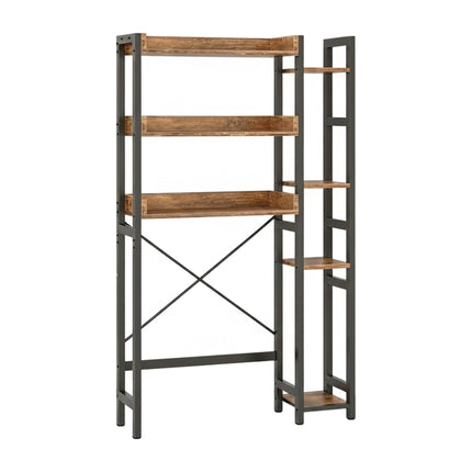 Over-Toilet Shelf, 3-Tier With Side Shelves, Metal-MDF