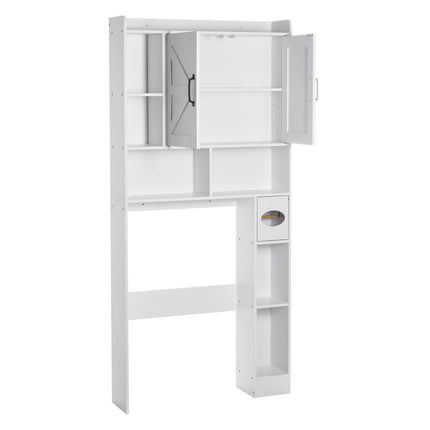 Over Toilet Storage Cabinet, 168 cm, Double Door, White