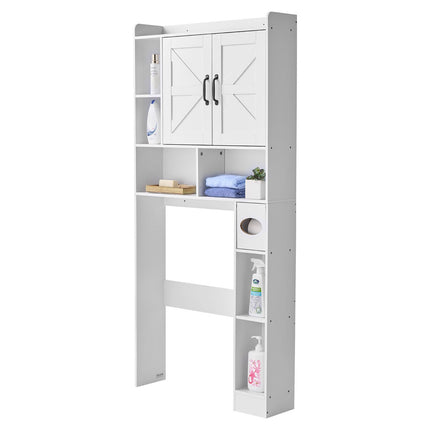 Over Toilet Storage Cabinet, 168 cm, Double Door, White