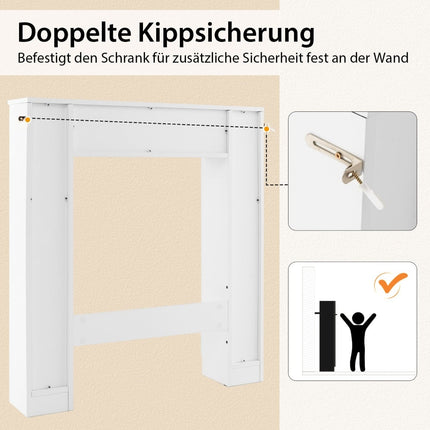 Over-Toilet Storage Cabinet, Adjustable Shelves, White