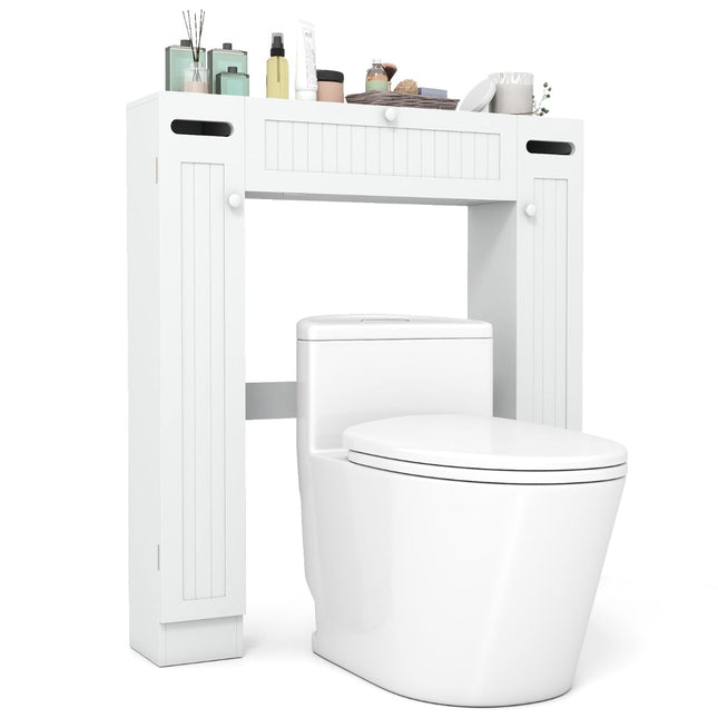 Over-Toilet Storage Cabinet with Adjustable Shelves, White