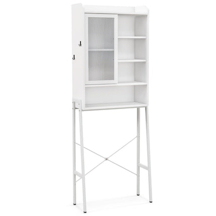 Over-Toilet Storage Cabinet with Sliding Door, Adjustable Shelves