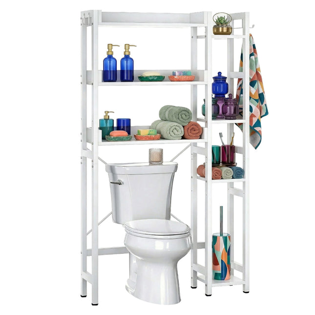Over-Toilet Storage Shelf, 3-Tier With Side Shelves