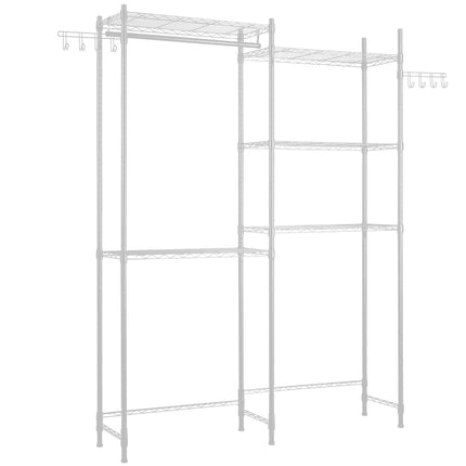 Over Washer Dryer Storage Shelf, 5-Tier, Rod and Hooks