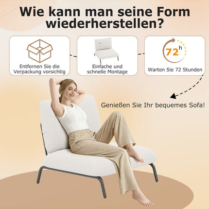 Oversized Accent Chair, Wide Seat, 250kg Capacity, Beige