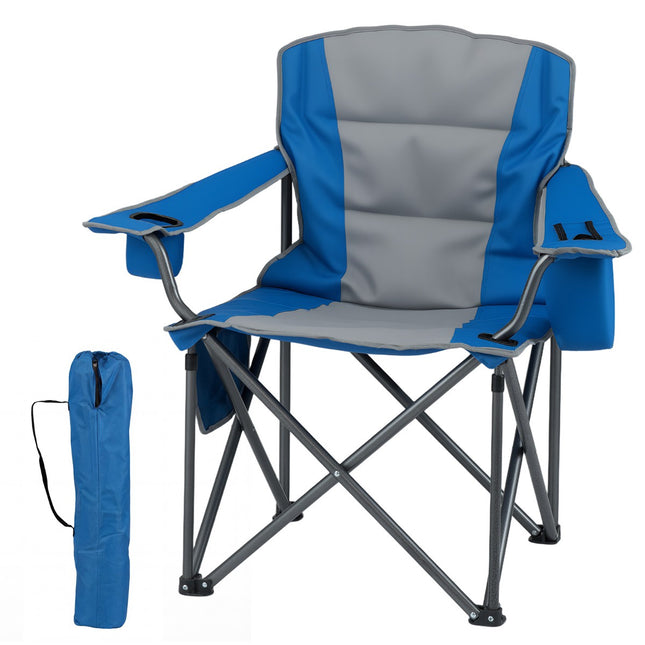 Oversized Folding Camping Chair with Cooler Pouch, Cup Holder