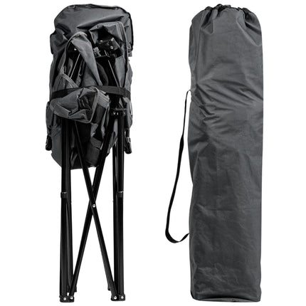 Oversized Folding Camping Chair with Cup Holder, Grey