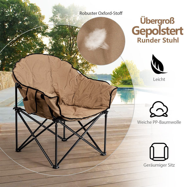 Oversized Folding Camping Chair with Cup Holder & High Back