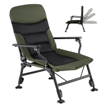Oversized Folding Camping Chair with Footrest – Green