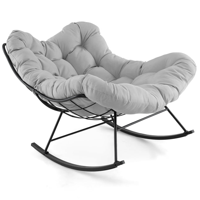 Oversized Indoor/Outdoor Rocking Chair with Cushion