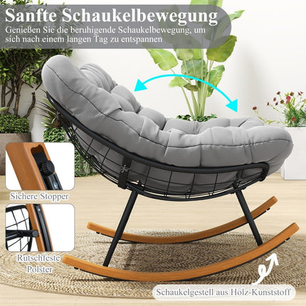 Oversized Metal Rocking Chair, 320kg Capacity, 2-Seater