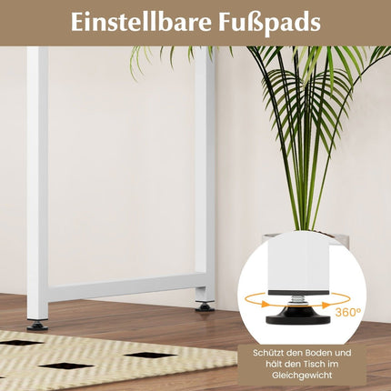 PC table with adjustable foot pads, compact computer desk, 100 x 50 x 77 cm, white