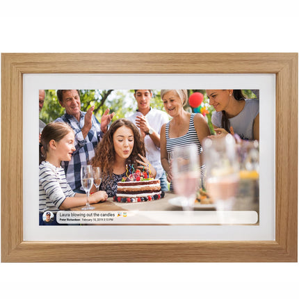 PFF-1543LW 15.6” FULL HD digital Wi-Fi photoframe with FRAMEO photo software and wooden frame