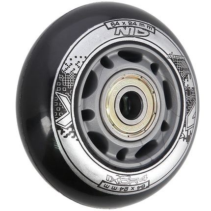 PU 64x24 82A Black Wheels & ABEC-9 Bearings Set
