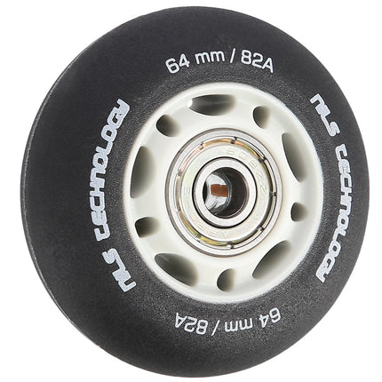 PU 64x24 82A Black Wheels & ABEC-9 Bearings Set