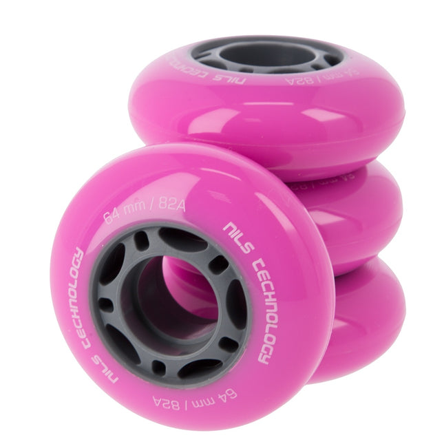 PU 64x24 82A Pink Skateboard Wheels, Set of 4