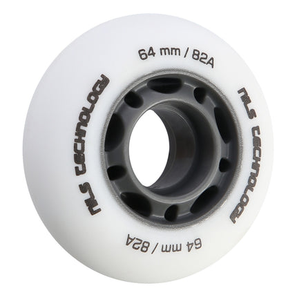 PU 64x24 White Skateboard Wheels, 82A, Set of 4