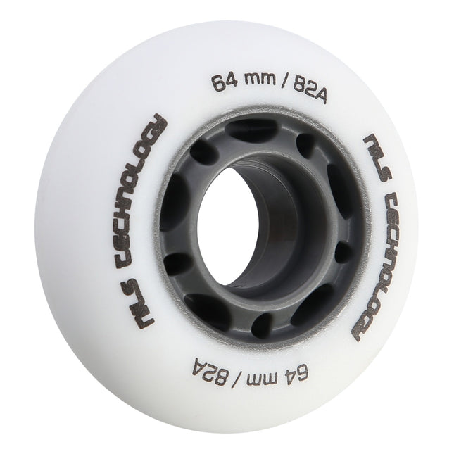 PU 64x24 White Skateboard Wheels, 82A, Set of 4
