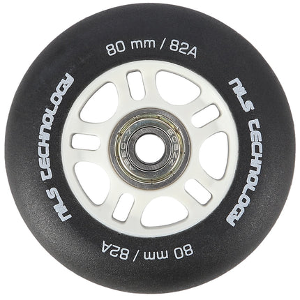 PU 80x24 Black Mat Wheels (4) + ABEC-9 Bearings (8) Set