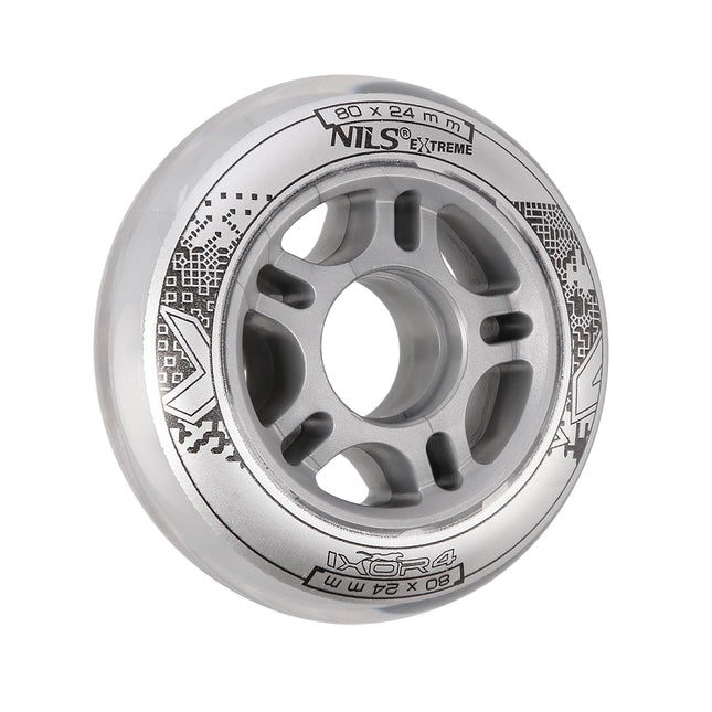 PU 80x24 mm Transparent Skate Wheels, Set of 4