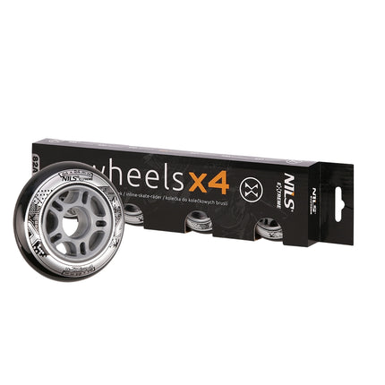PU 84x24 82A Black Inline Skate Wheels (4 Pack)