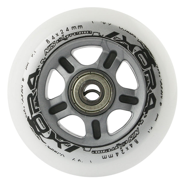 PU 84x24 82A Black Skate Wheels & ABEC-9 Bearings Set
