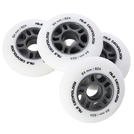 PU 84x24 White Wheels, 82A Hardness, 4 Pack
