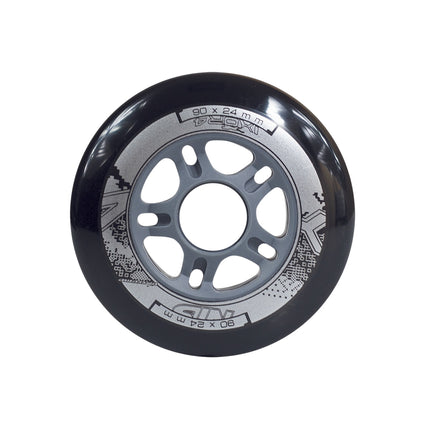 PU 90x24 82A Black Skate Wheels (Set of 4)