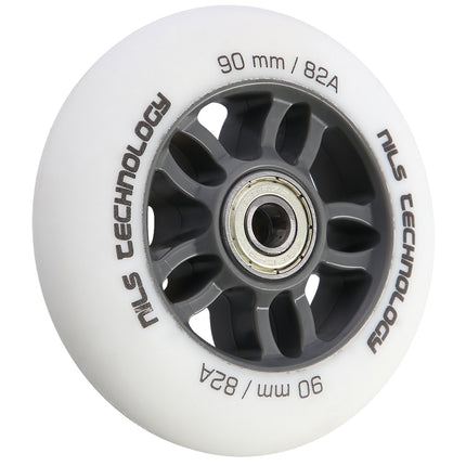 PU 90x24 82A White Wheels & ABEC-9 Bearings Set