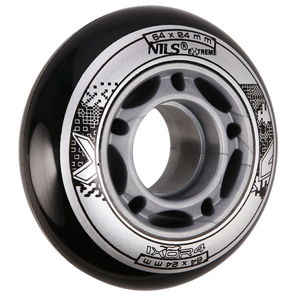 PU Skateboard Wheels 64x24mm 82A Black (Set of 4)