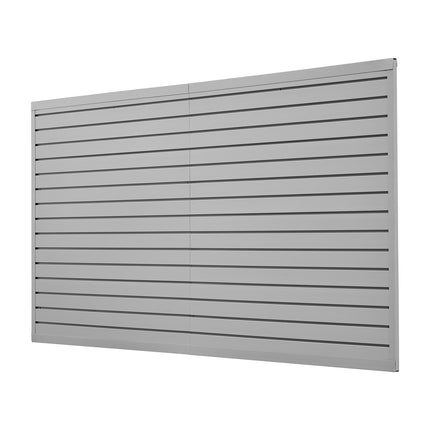 PVC Garage Slatwall Panel 8 x 4 ft, Gray, 8-Pack