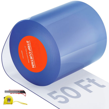 PVC Strip Curtain Roll, Clear 15 m x 20 cm, 2 mm